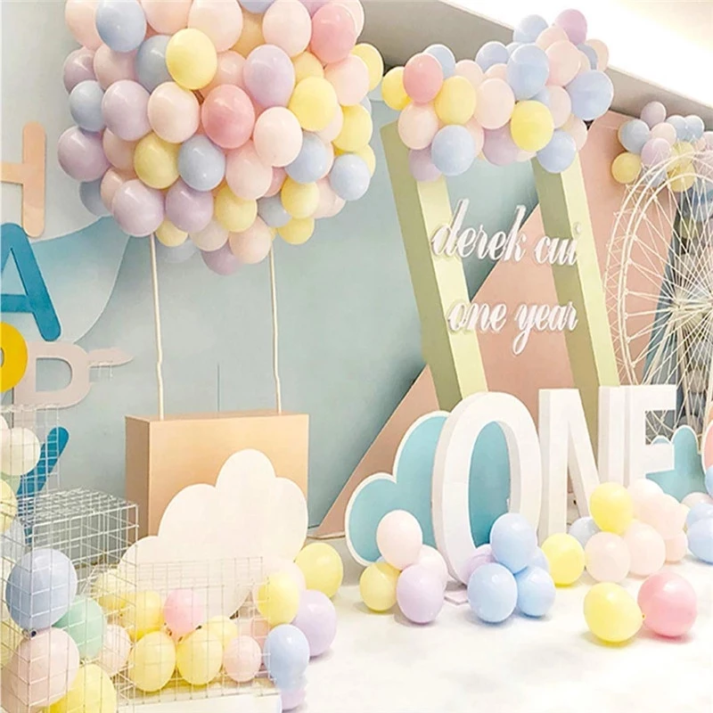 5 Inch Macaron Pastel Latex Balloons l Candy Color Round Helium Balloons for Birthday Party, Baby Shower & Event Decoration