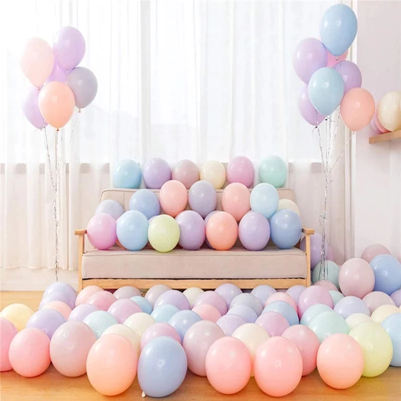 5 Inch Macaron Pastel Latex Balloons l Candy Color Round Helium Balloons for Birthday Party, Baby Shower & Event Decoration