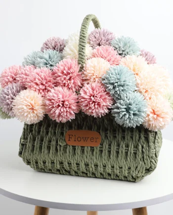 Artificial Flowers Bouquet l Dandelion Chrysanthemum Hydrangea Fake Flowers for Home Vase Decor, Bridal Wedding DIY Gift Arrangement