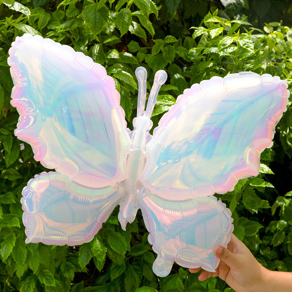 GeeParty 60cm Colorful Butterfly Foil Balloon l Laser Butterfly Balloon for Wedding, Birthday & Party Decoration