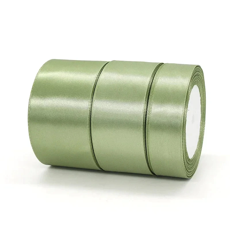 Sage Green Satin Ribbon l 25 Yards Light Green Ribbon for Gift Wrapping, Flower Bouquet, Crafts, Wedding, Party & Home Decoration