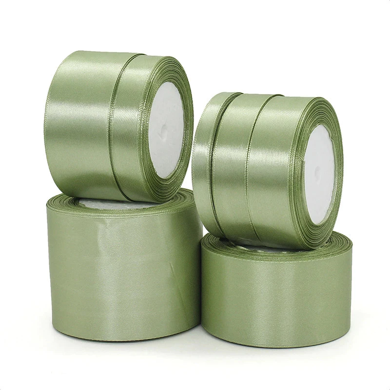 Sage Green Satin Ribbon l 25 Yards Light Green Ribbon for Gift Wrapping, Flower Bouquet, Crafts, Wedding, Party & Home Decoration