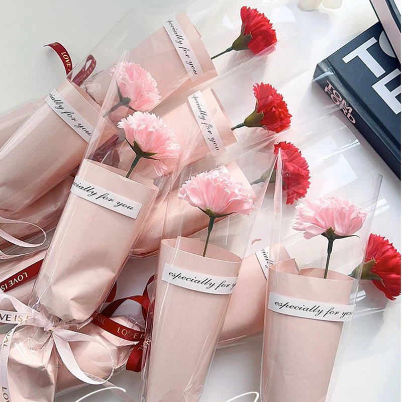 Pink Carnation Soap Flower Bouquet l Artificial Simulation Fake Flower Arrangement for Mother's Day Gift, Stall & Wholesale