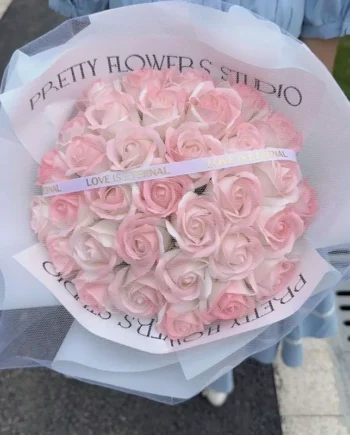 Crushed Ice Rose Bouquet l Black Knight Immortal Rose Finished Product Birthday Gift Flower Arrangement