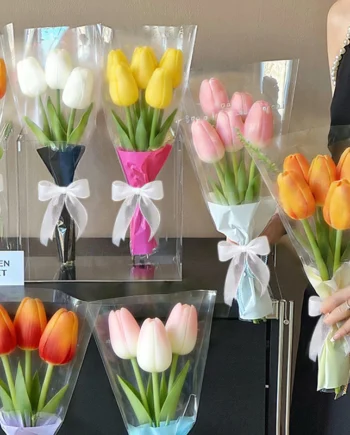 Tulip Flower Bouquet Set l Valentine's Day Gift Flower Set for Romantic Gift, Birthday & Decoration